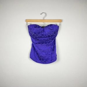 Cotton Express Purple Tube Top Faux Corset Medium